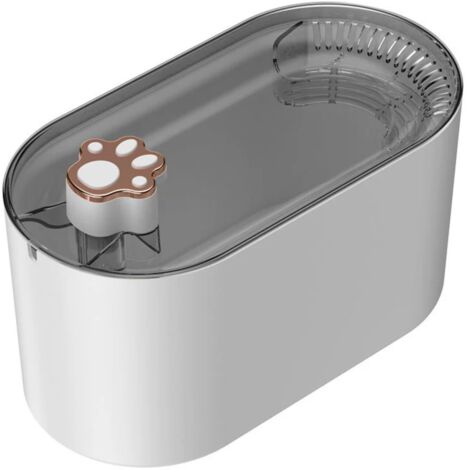 Distributeur d'eau pour chat domestique avec système de filtration et de circulation automatiques, grande capacité et filtre amovible, version standard blanche.