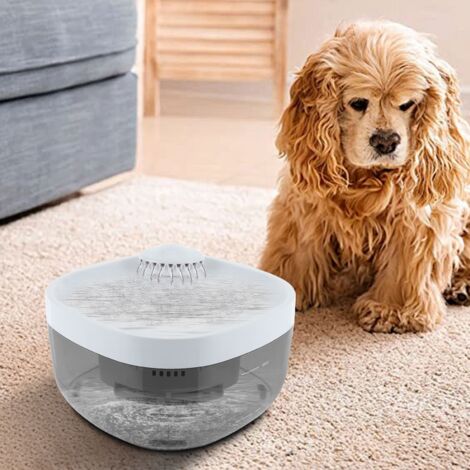 Distributeur d'eau pour chat, en acier inoxydable, sans fil avec capteur, d'une capacité de 7 litres / 1,85 gallon, conception ultra-silencieuse, équipé de 2 cartouches filtrantes,blanc