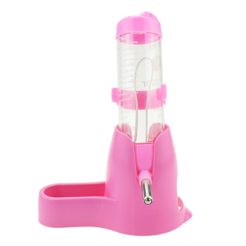 Distributeur d'eau pour Petits Animaux, Hamster, Cochon d'Inde, Lapin, Rat, Furet, Gerbille, Chinchilla, 125ml, Rose