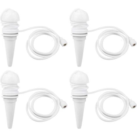 Distributeur d'eau pour plantes d'intérieur, 4 pièces, Cônes d'arrosage automatique plante avec pointe en terre cuite et tuyau