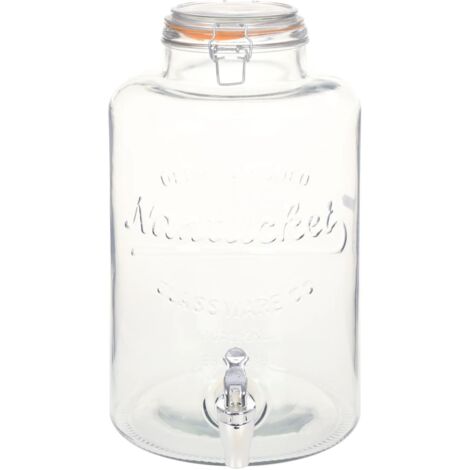 Distributeur d'eau XXL avec robinet Transparent 8 L Verre CFW31976