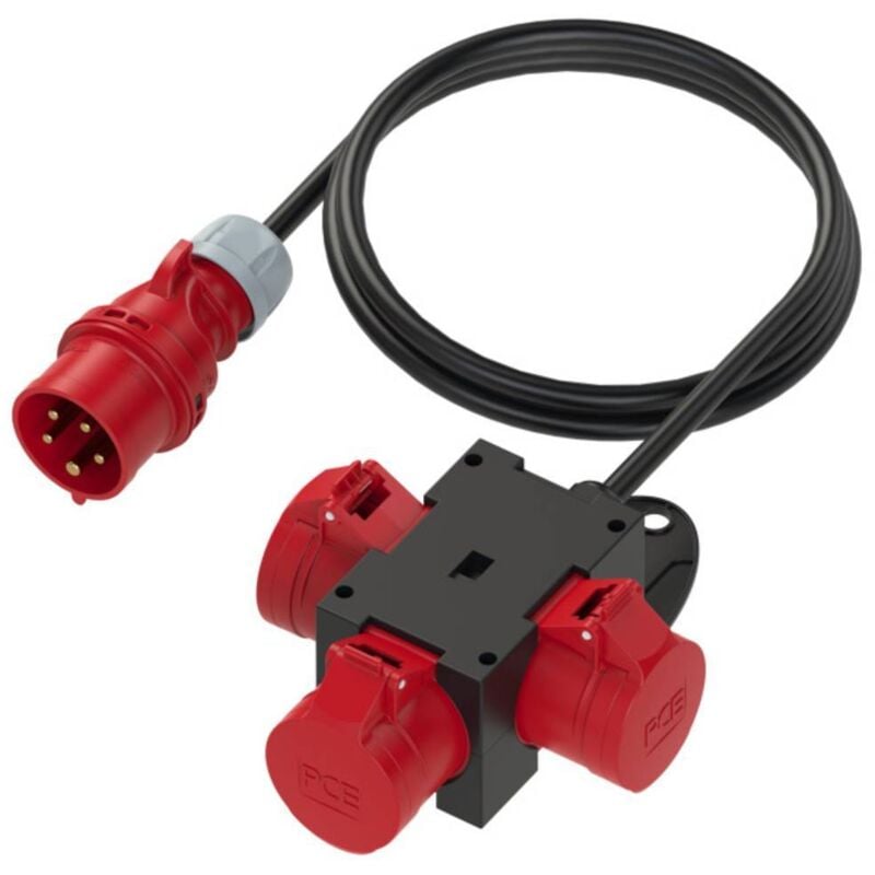 Répartiteur de courant cee PCE 9430718 Répartiteur cee 16A, 1.5 m H07RN-F 5G 1,5 mm² IP44