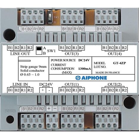 Distributeur d'étages 4 directions pour alim. ps2420dm pour moniteurs gt wi-fi - AIPHONE GT4ZP