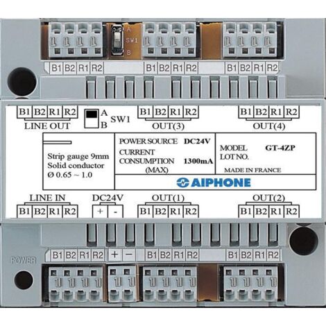 Distributeur d'étages 4 directions pour alim. ps2420dm pour moniteurs gt wi-fi - AIPHONE GT4ZP