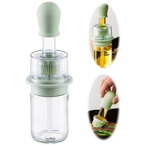 Distributeur d'huile - 2 en 1 - Silicone alimentaire - Verre - 180ML
