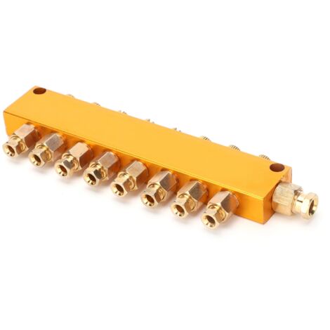 Distributeur d'Huile à 8 Sorties, Type B en Acier Inoxydable, avec Piston Séparateur et Tube Réglable