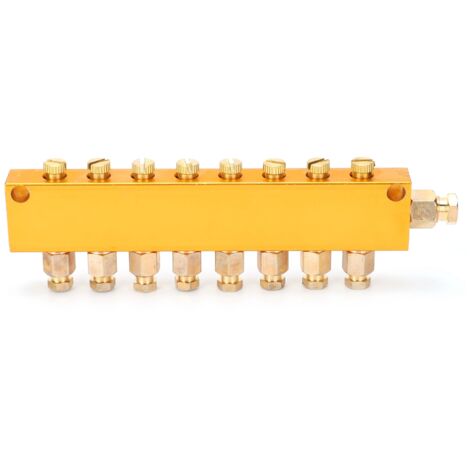 Distributeur d'Huile en Acier Inoxydable, Type B à 1 Entrée 8 Sorties, Tube Réglable avec Piston Séparateur