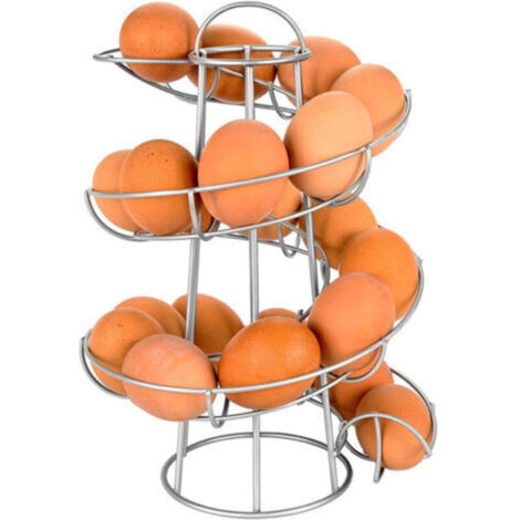 Distributeur d'œufs en spirale, support en fil de fer, organisateur de stockage d'œufs de poule, support d'affichage, panier pour comptoir de cuisine