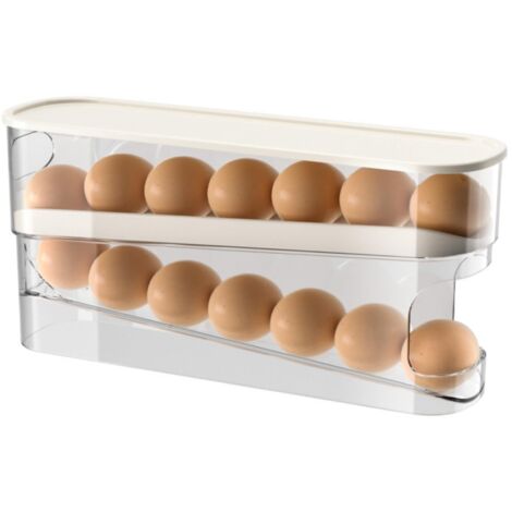 Distributeur D'œufs Pour Réfrigérateur,Rangement Oeufs Frigo,Rouler Automatiquement La Boîte À Œufs À 4 Niveaux