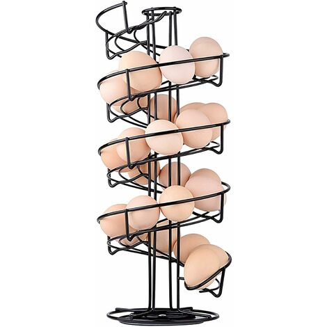 Distributeur d'ufs Toplife Spiral Design Porte-ufs noir transparent