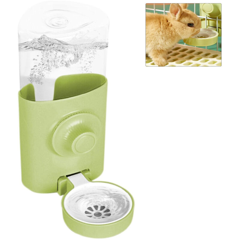 Distributeur eau lapin,600ML Suspendue biberon lapin,Automatique Anti-Goutte Biberon,Convient aux lapins, cochon d'Inde, chinchillas, hérissons et