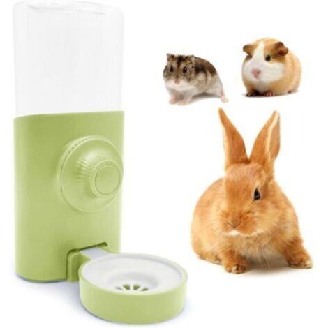 Distributeur Eau Lapin,Distributeur Eau Petits Animaux,600ML Suspendue Abreuvoir Automatique Anti-Goutte Biberon Cochon d'Inde Hamster Chinchilla Hérisson Furet et Animaux Accessoires(Vert)