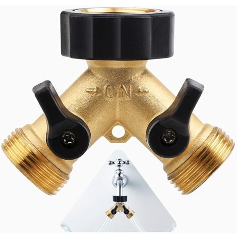 Distributeur en Y à 2 Voies pour Un Raccordement d'eau g 3/4 en Laiton, pour Tuyaux d'alimentation