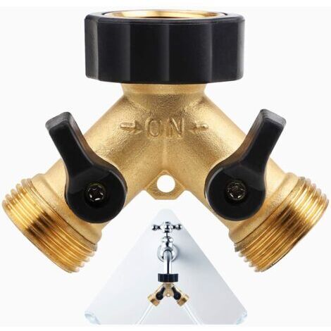 Distributeur en Y à 2 Voies pour Un Raccordement d'eau g 3/4 en Laiton, pour Tuyaux d'alimentation