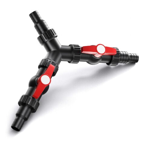 Distributeur en Y Vanne d’arrêt 20 / 25 mm Raccord nervuré étagé Connecteur