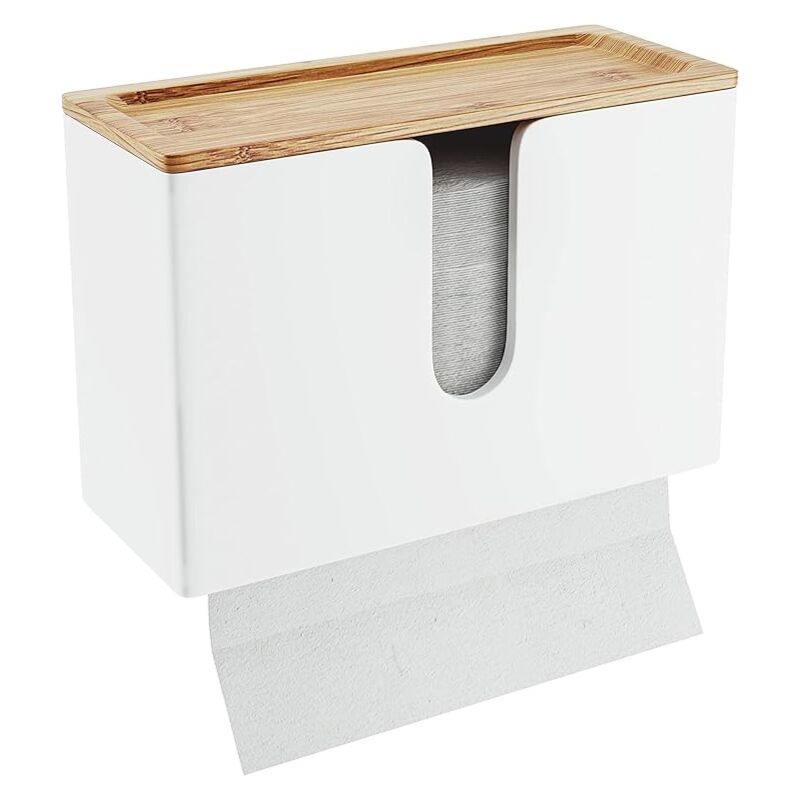 Distributeur Essuie Main Mural Distributeur Papier Cuisine Et Salle De Bain Devidoir Essuie Tout Mural Porte Serviette De Table Feuille à Feuille,