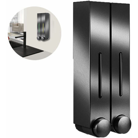 Distributeur Et Organisateur De Pompe De Douche Mural 2/3 Chambres - Contient Du Shampooing, Du Savon, Du Revitalisant, Du Gel Douche, De La Lotion - Chambres Claires, Bouton-Poussoir - Chaque Chambre
