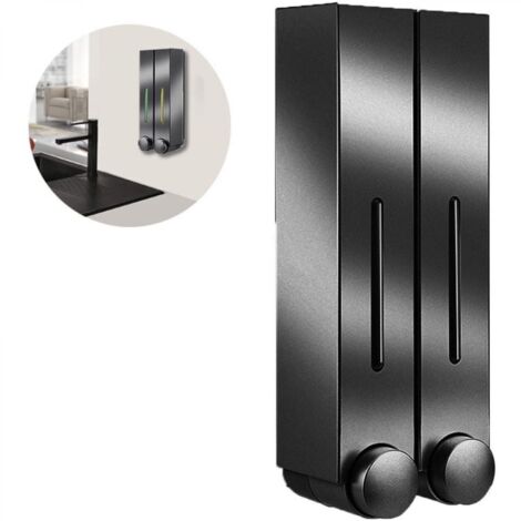 Distributeur Et Organisateur De Pompe De Douche Mural 2/3 Chambres - Contient Du Shampooing, Du Savon, Du Revitalisant, Du Gel Douche, De La Lotion - Chambres Claires, Bouton-Poussoir - Chaque Chambre
