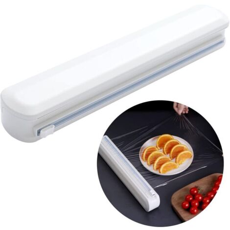 Distributeur Film Alimentaire Découpe Papier - Accessoires de Restaurant Cutter Découpage Organisateur Convient Aux Largeurs InféRieures à 32 CM pour Feuille D'aluminium Emballage Plastique