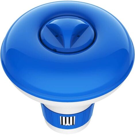 Distributeur Flottant de Chlore, Diffuseurs pour Piscine, Diamètre 12cm/5pouces Doseur Flottant Réglable, Accessoires de Piscine pour Spa Jacuzzi Intérieur Extérieur, Bleu + Blanc
