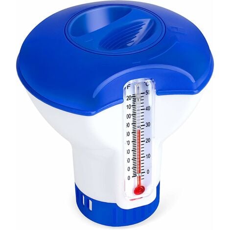 Distributeur Flottant pour Piscine Distributeur automatique de désinfection de piscine avec thermomètre Macaron