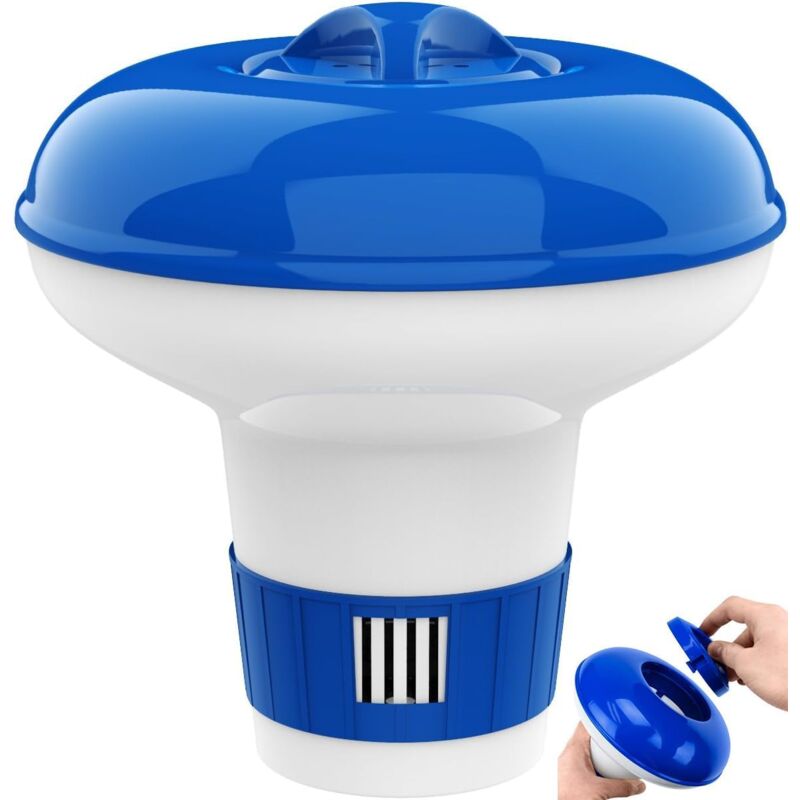 Distributeur Flottant pour Piscine, Distributeur Flottant de Chlore 5 Pouces, Doseur de Chlore Automatique, Flotteur Réglable Boîte Tablette,