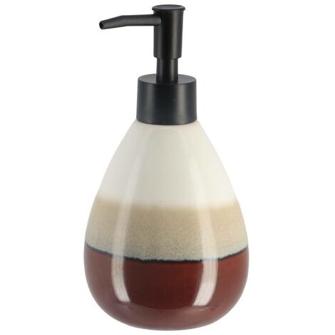 Distributeur gres rond tricolore 395 ml - marron/beige - Tendance