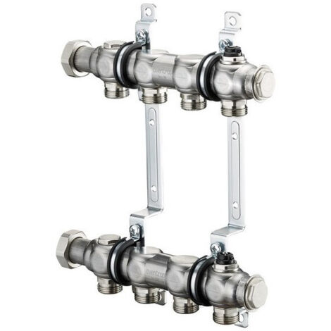Distributeur Inox Multidis SH pour raccordement radiateur, G 3/4Z AG 2 cercles OVENTROP