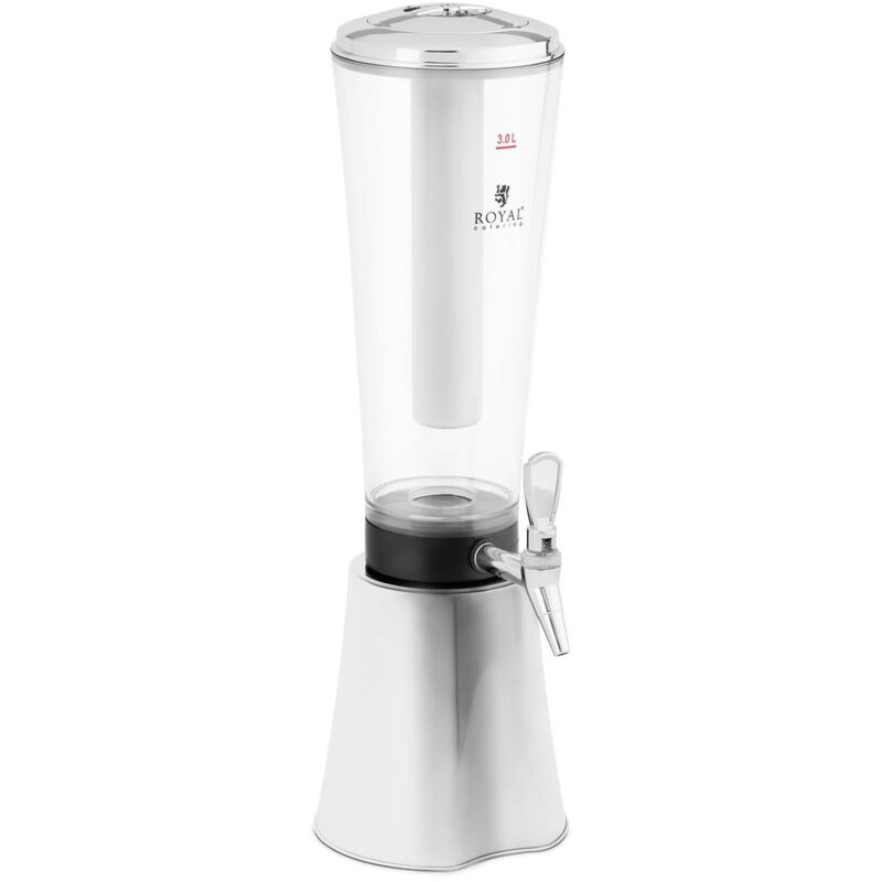 Distributeur Jus De Fruits Boisson Froide Cocktail Réfrigéré 3 l Robinet led - Bordeaux, Taupe