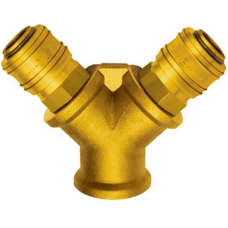 Distributeur laiton avec 2 coupleurs filetage femelle F1/4" RIEGLER 1 PCS