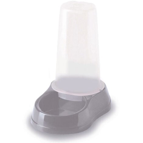 Distributeur mixte 650 ml, eau ou croquettes, gris en plastique, pour chien ou chat - Stefanplast