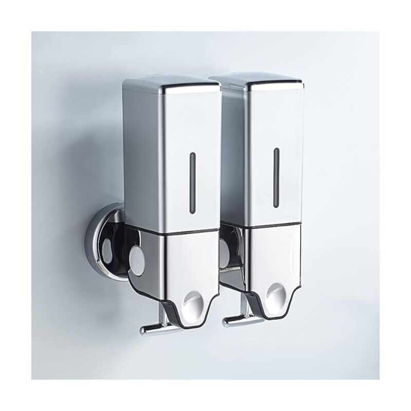 Distributeur Mural de Savon pour Les Mains,Savonnerie Commerciale,Douche et Lotion Savon pour Salle de Bain Cuisine marché Hôtel Restaurant (Argent,