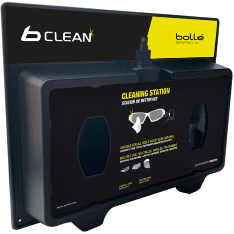Distributeur mural en carton avec 400 essuyeurs et spray de 500 mL antibuée - BOLLE SAFETY