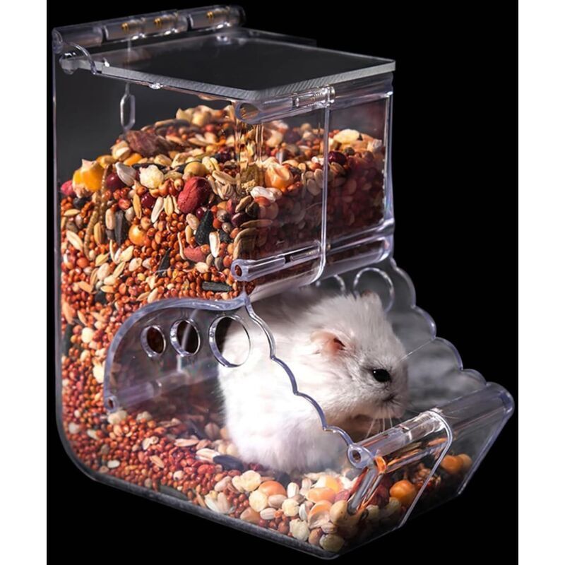 Distributeur nourriture hamster/400 ml, automatique, pour cochon d’Inde, hérisson, écureuil