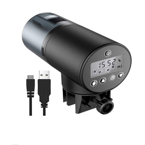 Distributeur Nourriture Poisson Aquarium Automatique - Mangeoire Poisson Aquarium Vacances Réglable Multifonctionnel Fish Feeder avec Ecran