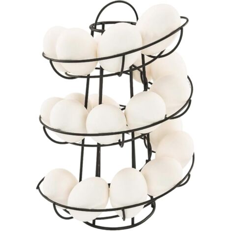 Distributeur œufs spiralé capacité 24 œufs – acier avec revêtement, design gain de place, système premier entré premier sorti pour frigo