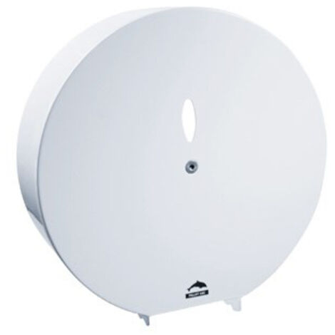 Distributeur papier wc 300 x 110 mm Ø 300 mm époxy blanc à clé PELLET ASC 878500