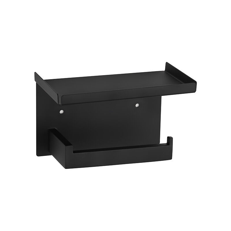 Distributeur papier wc avec étagère noir mat