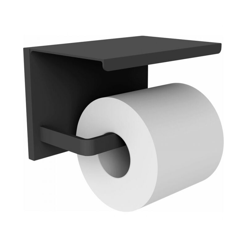 Distributeur papier wc avec étagère noir mat