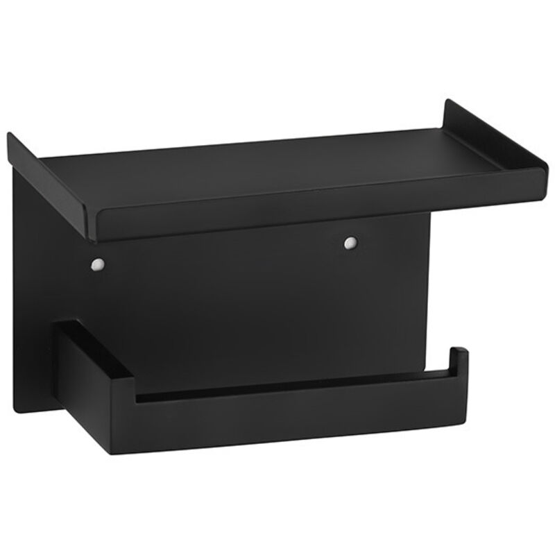 Distributeur papier wc avec étagère noir mat