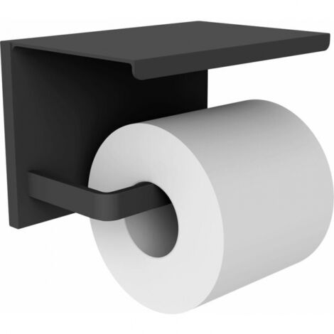 Distributeur papier WC avec étagère noir mat