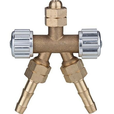 Distributeur pour acétylène Raccord : 3 x G3/8" / LW 9 avec volant plastique