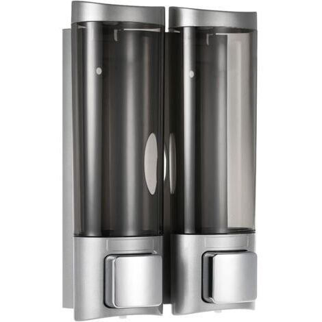 Distributeur Savon, 200mlx2, Distributeur de Savon Manuel, Distributeur de désinfectant pour Les Mains Mural, Distributeur de shampoing et Gel Douche, pour hôtel de Toilette de Salle de Bain