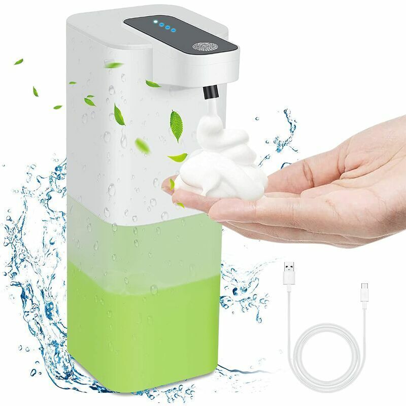Distributeur Savon Automatique, Distributeur de Désinfectant pour Les Mains sans Contact, 4 Vitesses Réglables, Vitesse de Mousse Rapide Rechargeable