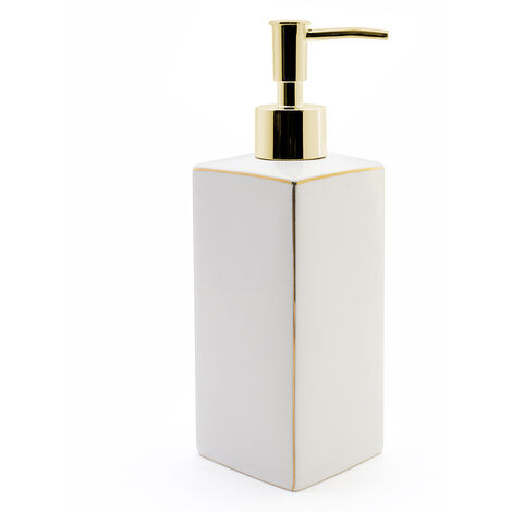 distributeur savon baki blanc dore - blanc / dore