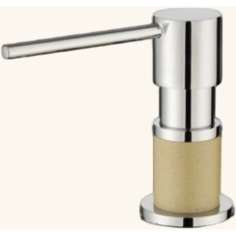 Distributeur savon cuisine encastrable Helika chromé et beige