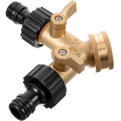 Distributeur Séparateur de Tuyau d'Eau Adaptateur en Cuivre et Laiton pour Arrosage Accessoires Conduite