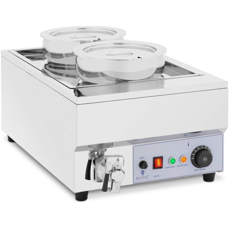 Distributeur Soupe Électrique Soupière Professionnelle Inox 2x7L 30-110°C 1500w