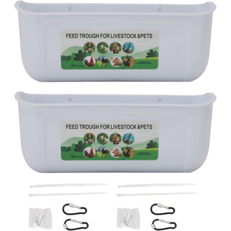 Distributeur suspendu pour poules, moutons, cerfs, volailles, chiens, oies et canards, distributeur d’aliments et d’eau pour clôtures, blanc