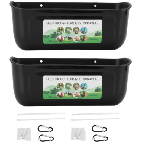 Distributeur suspendu pour poules, moutons, cerfs, volailles, chiens, oies et canards, mangeoire et abreuvoir pour bétail, seau noir